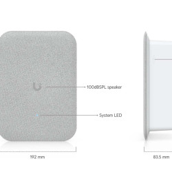 Difuzor AI PoE UniFi Ubiquiti pentru interior cu alerte inteligente și montare încastrată, UP-AI-Speak